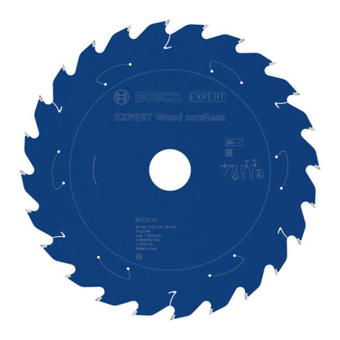 Bosch EXPERT Lame de scie circulaire pour bois, 216x1,7x30 mm, Z24, angle de dent 25°