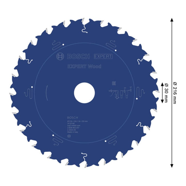 Bosch EXPERT Lame de scie circulaire pour bois, 216x30 mm, Z24