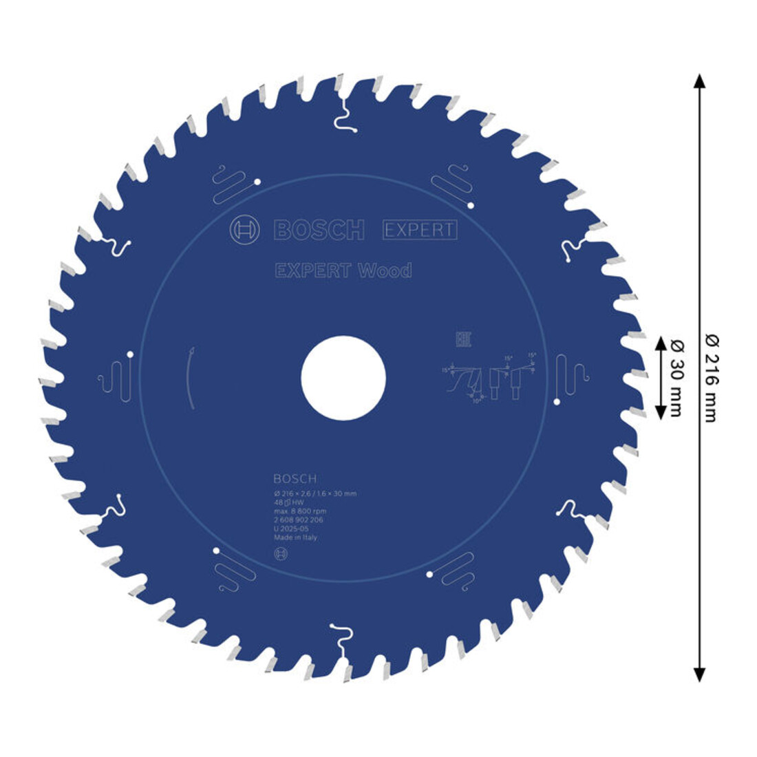 Bosch EXPERT Lame de scie circulaire pour bois, 216x30 mm, Z48