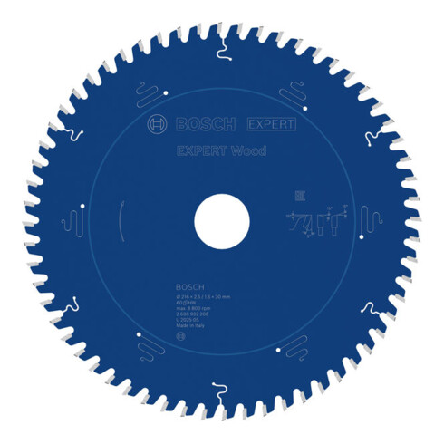 Bosch EXPERT Lame de scie circulaire pour bois, 216x30 mm, Z60