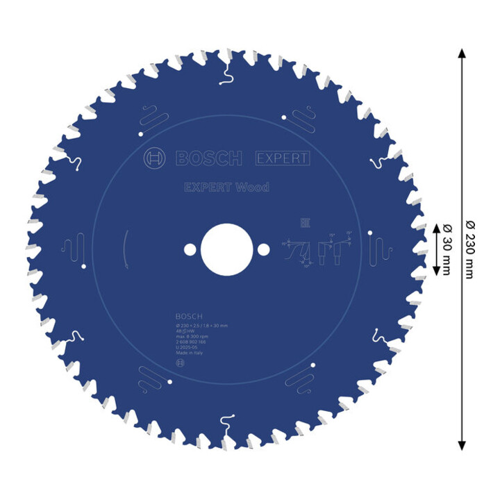 Bosch EXPERT Lame de scie circulaire pour bois, 230x30 mm, Z48