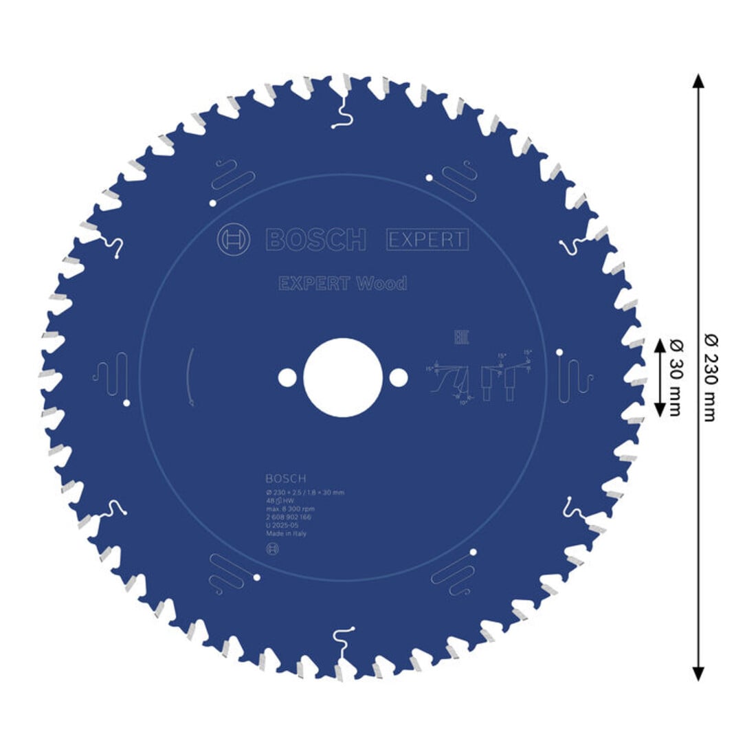 Bosch EXPERT Lame de scie circulaire pour bois, 230x30 mm, Z48