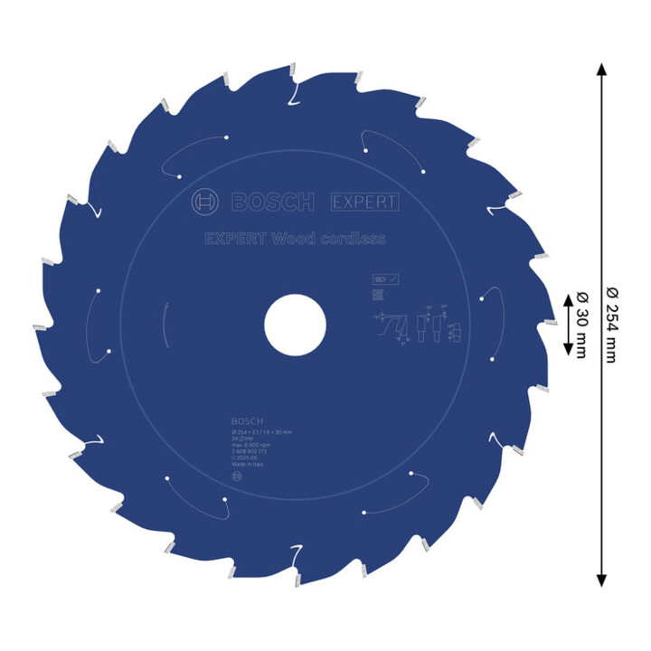 Bosch EXPERT Lame de scie circulaire pour bois, 254x2,1x30 mm, Z24