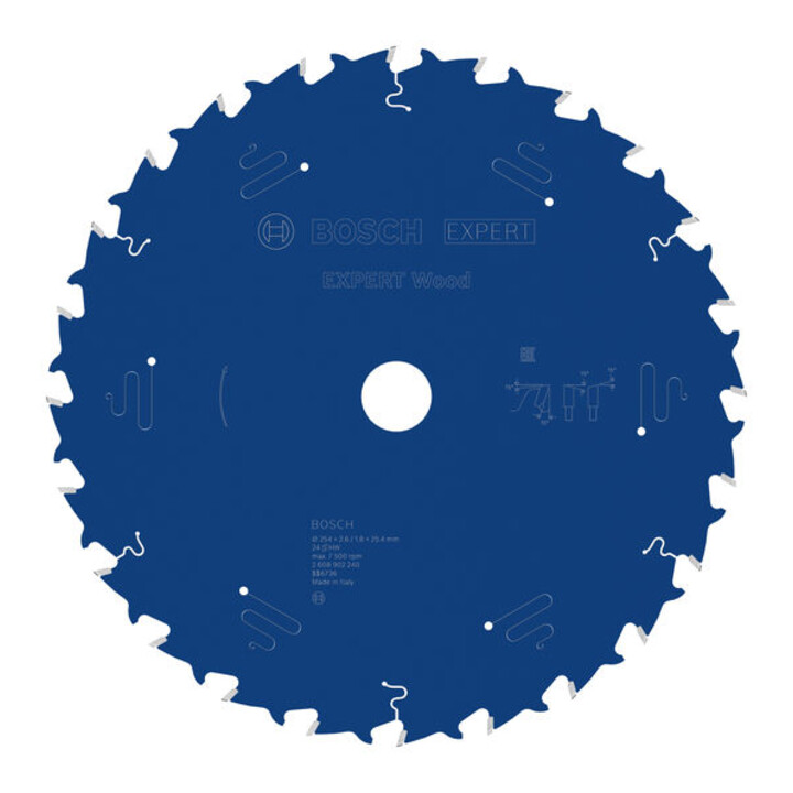 Bosch EXPERT Lame de scie circulaire pour bois, 254x25,4 mm, Z24