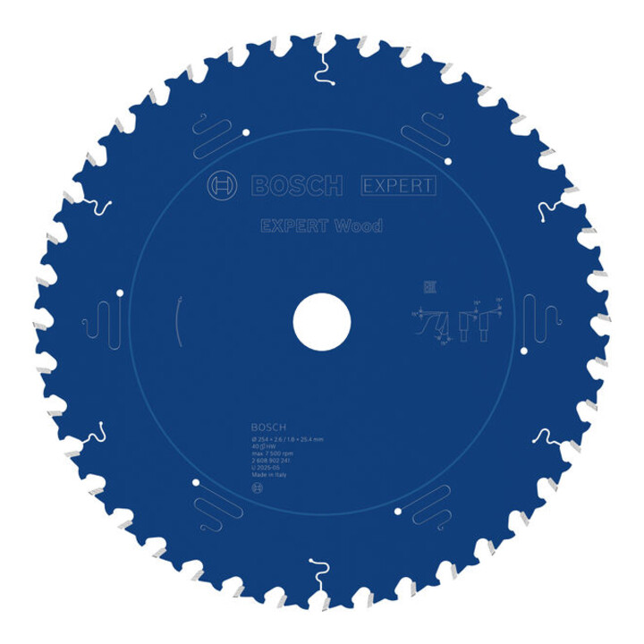 Bosch EXPERT Lame de scie circulaire pour bois, 254x25,4 mm, Z40