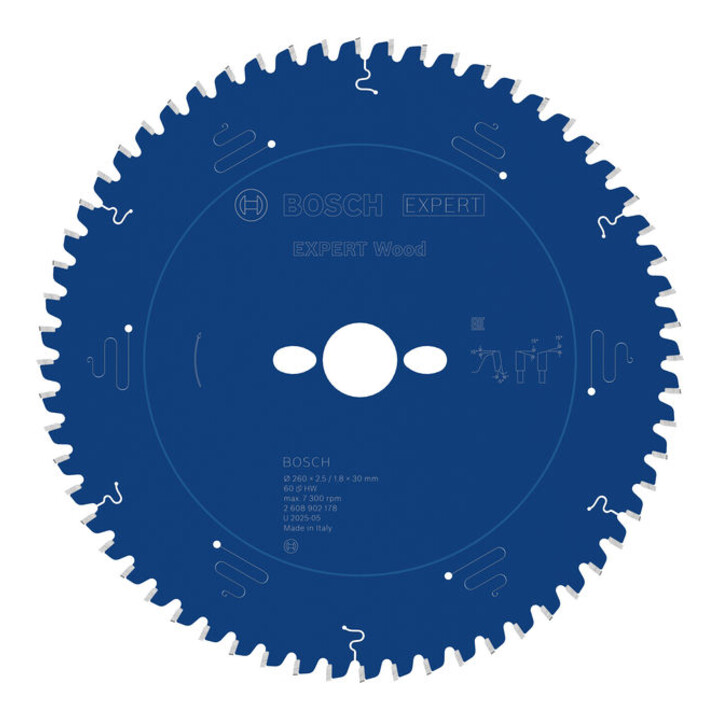 Bosch EXPERT Lame de scie circulaire pour bois, 260x30 mm, Z60