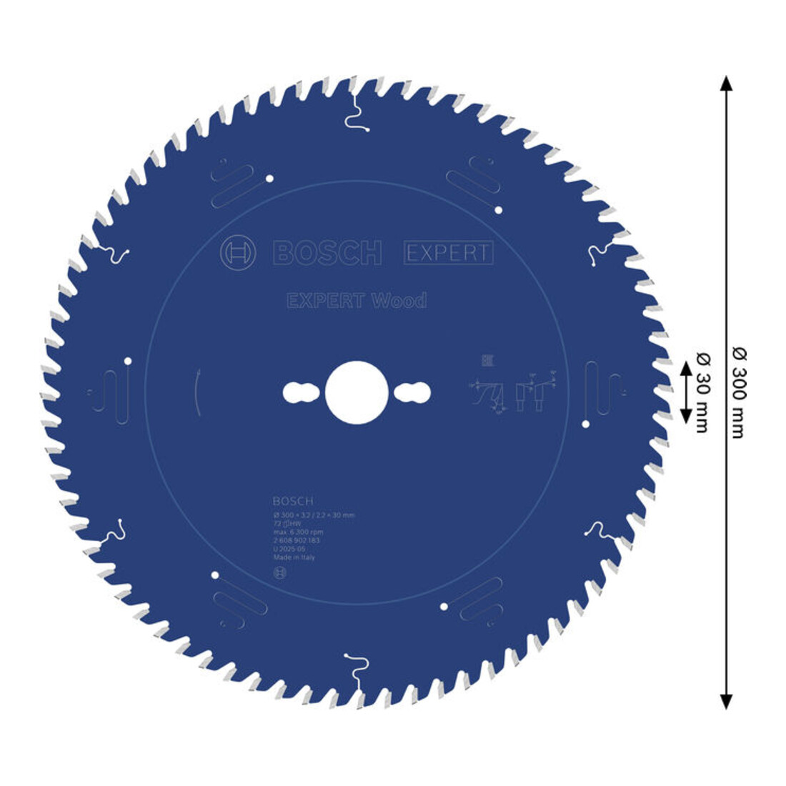 Bosch EXPERT Lame de scie circulaire pour bois, 300x3,2x30 mm, Z72