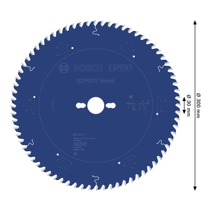 Bosch EXPERT Lame de scie circulaire pour bois, 300x3,2x30 mm, Z72