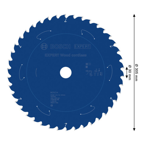 Bosch EXPERT Lame de scie circulaire pour bois, 305x30 mm, Z42