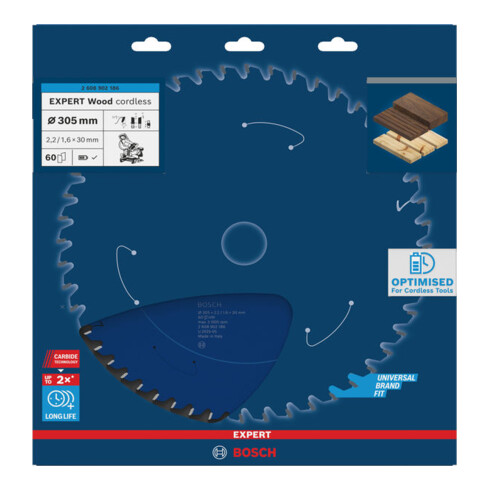 Bosch EXPERT Lame de scie circulaire pour bois, 305x30 mm, Z60