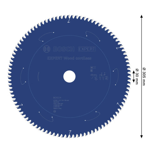 Bosch EXPERT Lame de scie circulaire pour bois, 305x30 mm, Z96