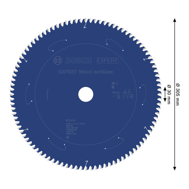 Bosch EXPERT Lame de scie circulaire pour bois, 305x30 mm, Z96
