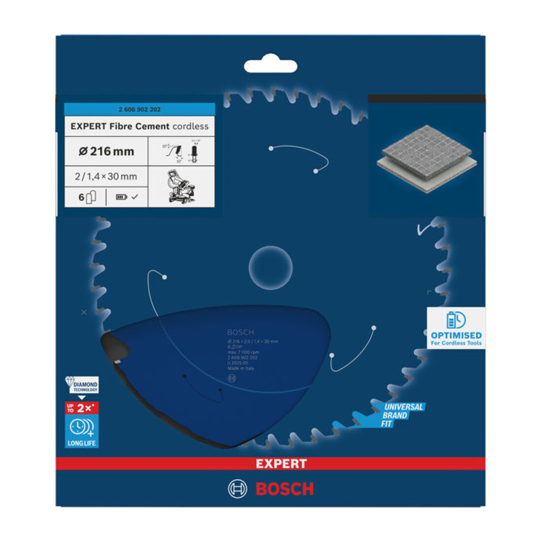 Bosch EXPERT Lame de scie circulaire pour fibrociment, 216x2x30 mm, Z6