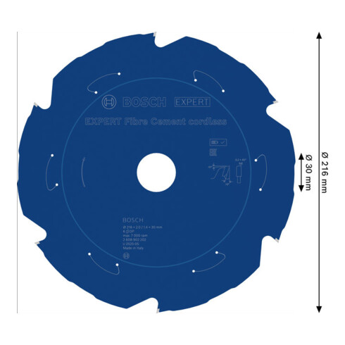 Bosch EXPERT Lame de scie circulaire pour fibrociment, 216x2x30 mm, Z6
