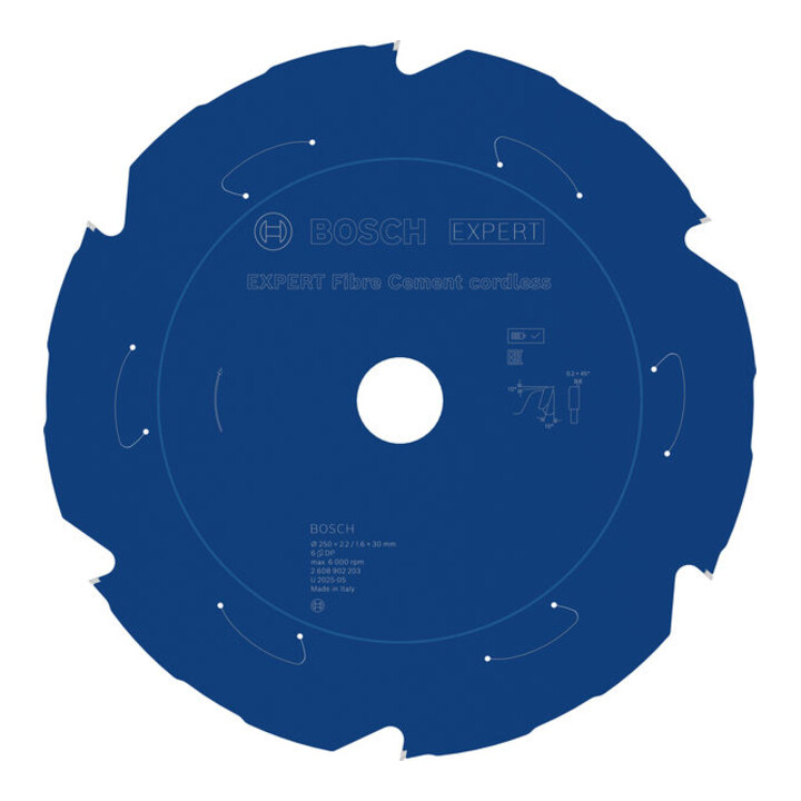 Bosch EXPERT Lame de scie circulaire pour fibrociment, 250x2,2x30 mm, Z6