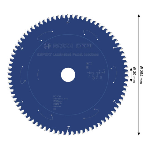 Bosch EXPERT Lame de scie circulaire pour panneau stratifié, 254x30 mm, Z78