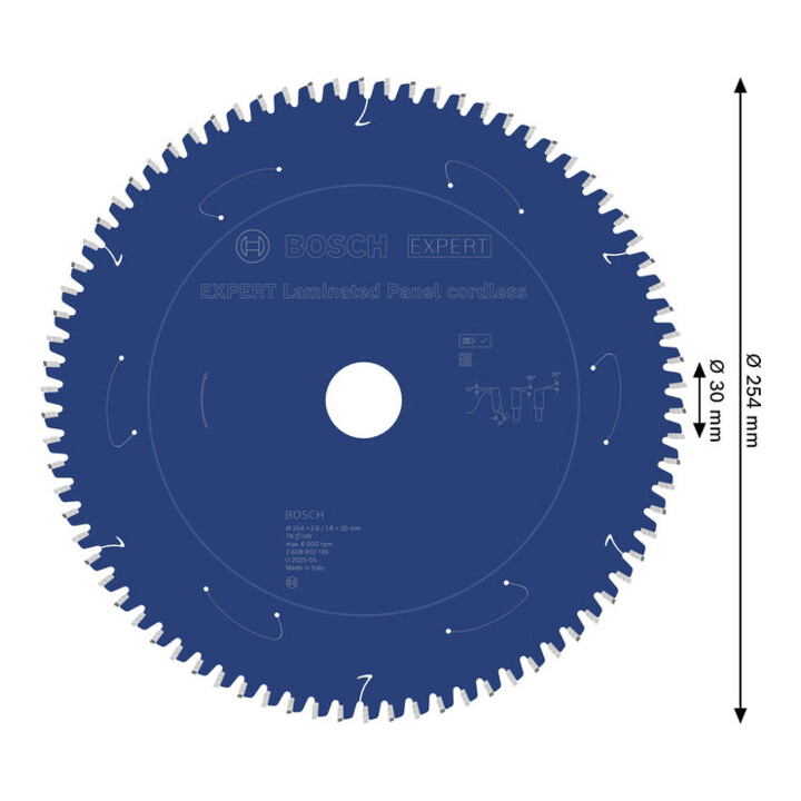 Bosch EXPERT Lame de scie circulaire pour panneau stratifié, 254x30 mm, Z78