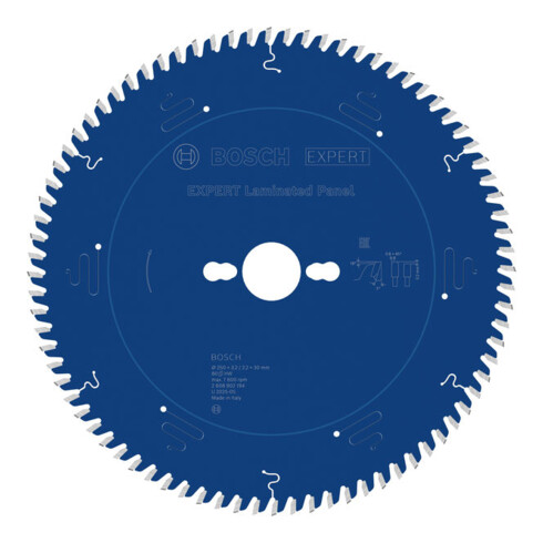 Bosch EXPERT Lame de scie circulaire pour panneaux stratifiés, 250x30 mm, Z80