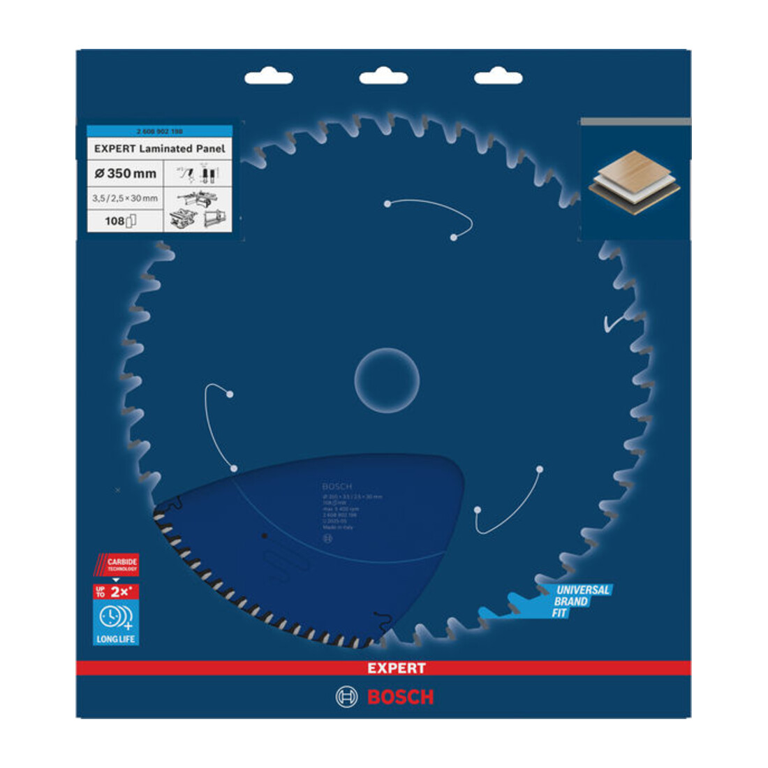Bosch EXPERT Lame de scie circulaire pour panneaux stratifiés, 350x30 mm, Z108