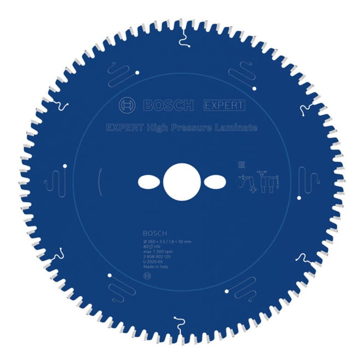 Bosch EXPERT Lame de scie circulaire stratifié haute pression, 260x30 mm, Z80