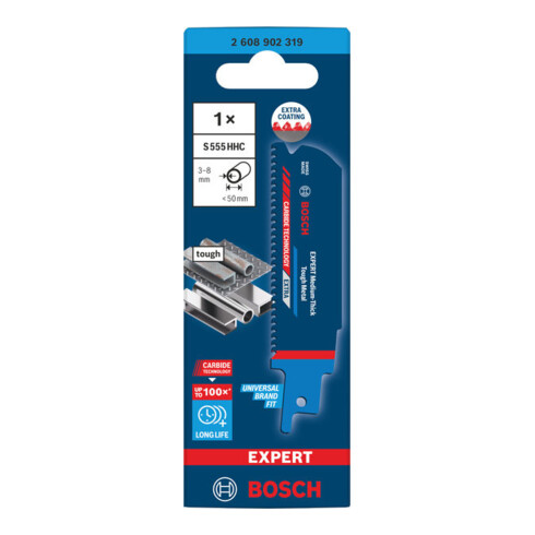 Bosch EXPERT Lame de scie sabre S555HHC pour métal dur moyen-épaissi
