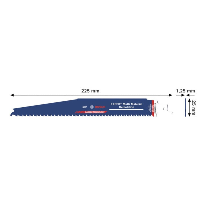 Bosch EXPERT Lames de scie sabre Multi Material Demolition S1169XHM, 3 pièces