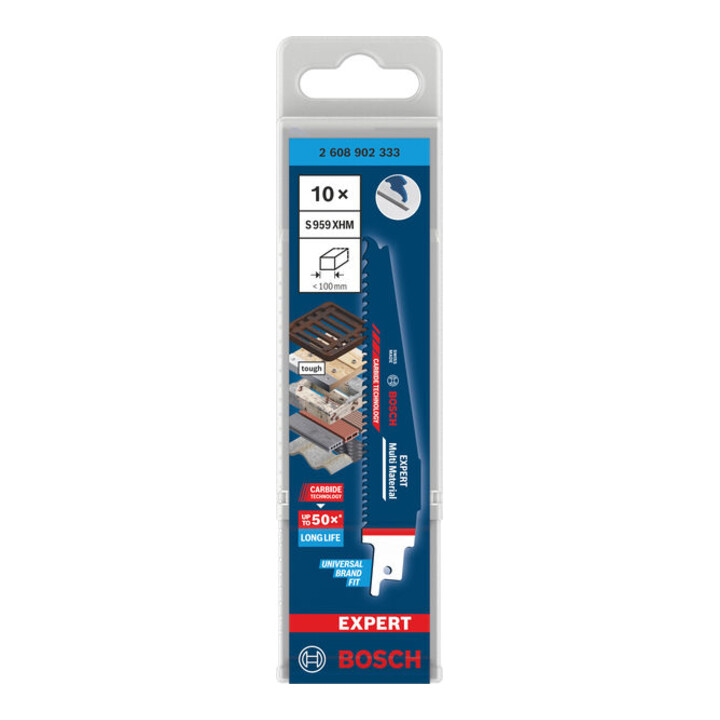 Bosch EXPERT Lames de scie sabre Multi Material S959XHM, 10 pièces