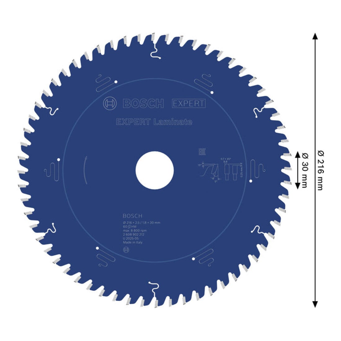 Bosch EXPERT Laminaatcirkelzaagblad, 216x30 mm, Z60