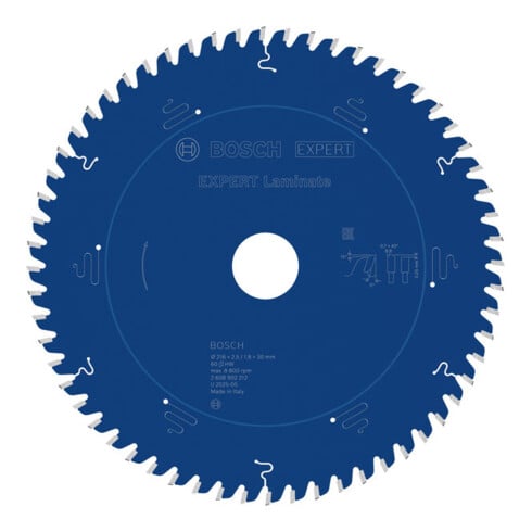 Bosch EXPERT Laminaatcirkelzaagblad, 216x30 mm, Z60