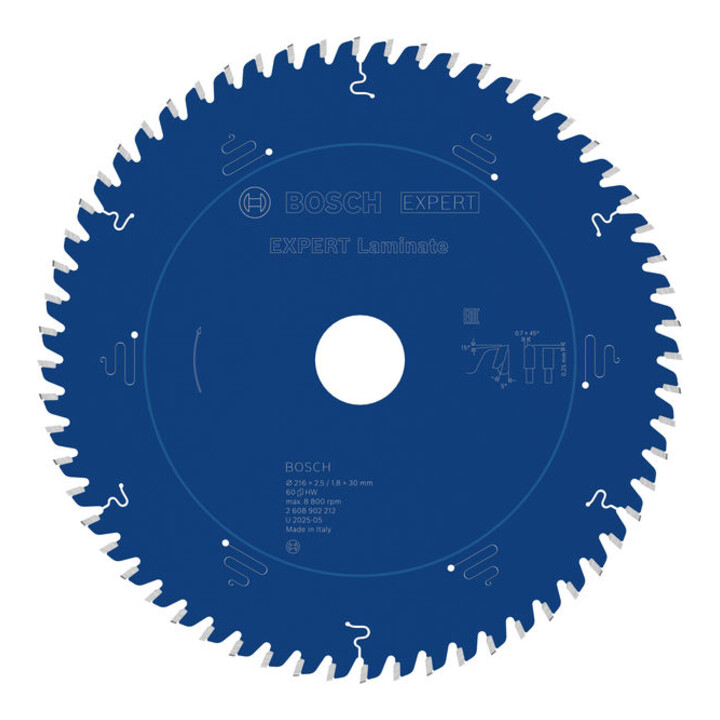 Bosch EXPERT Laminaatcirkelzaagblad, 216x30 mm, Z60