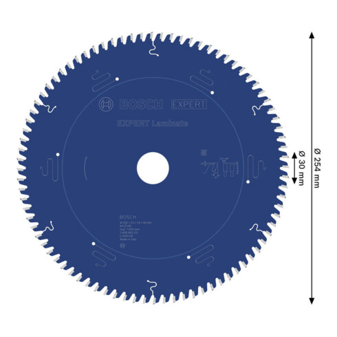 Bosch EXPERT Laminat Kreissägeblatt, 254x30 mm, Z84