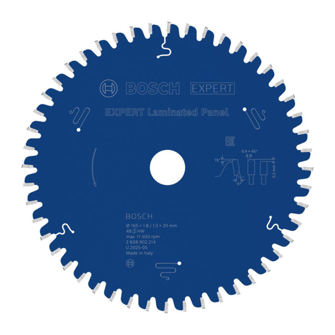 Bosch EXPERT Laminated Panel Kreissägeblatt, 165x1,8x20 mm, Z48