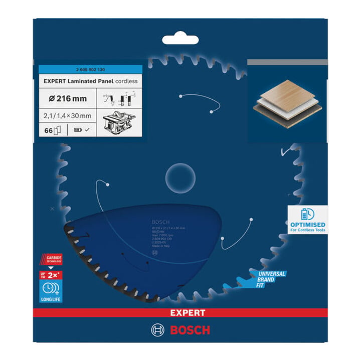 Bosch EXPERT Laminated Panel Kreissägeblatt, 216x2,1x30 mm, Z66