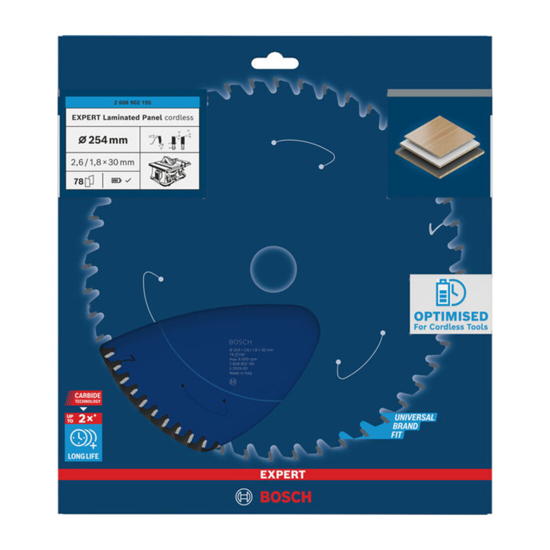 Bosch EXPERT Laminated Panel Kreissägeblatt, 254x30 mm, Z78