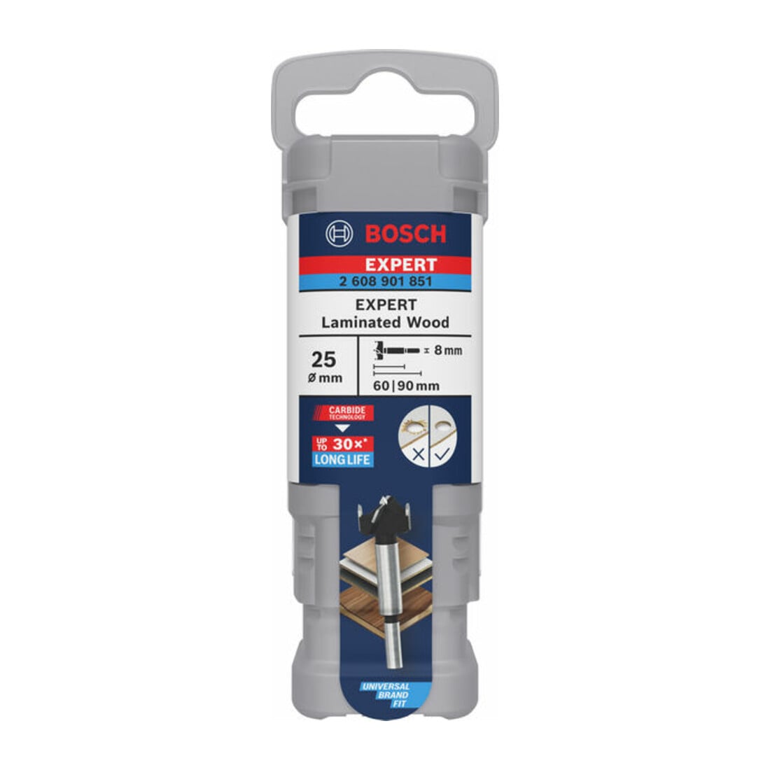 Bosch EXPERT Laminated Wood Scharnierlochbohrer, 25 x 60 x 90 mm