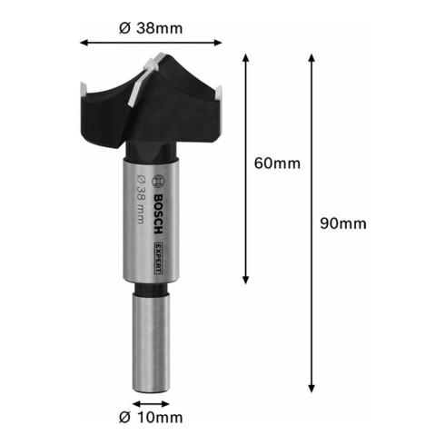Bosch EXPERT Laminated Wood Scharnierlochbohrer, 38 x 60 x 90 mm