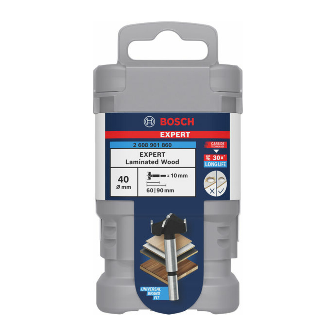Bosch EXPERT Laminated Wood Scharnierlochbohrer, 40 x 60 x 90 mm
