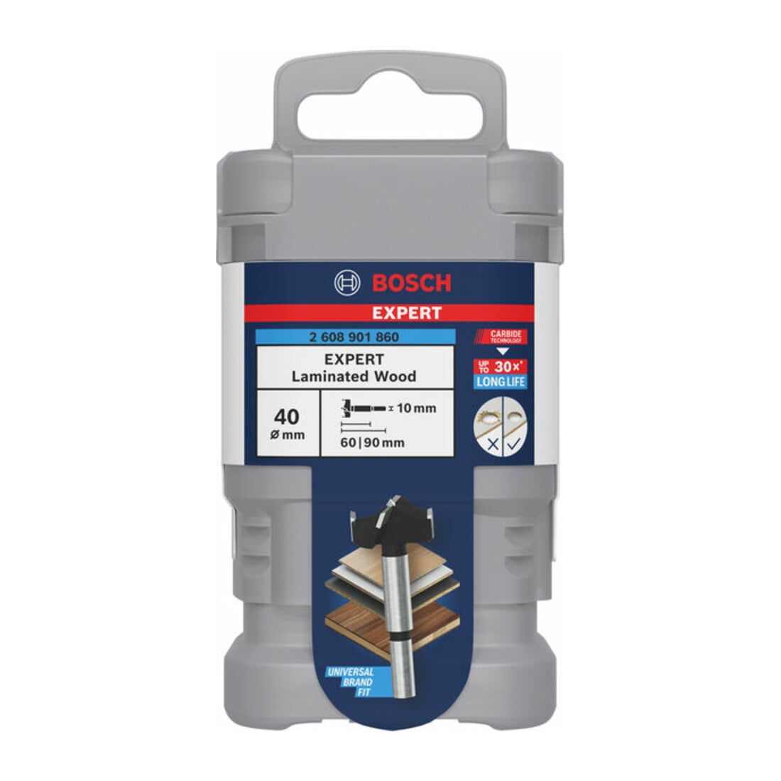 Bosch EXPERT Laminated Wood Scharnierlochbohrer, 40 x 60 x 90 mm