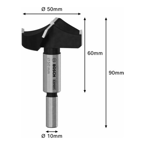 Bosch EXPERT Laminated Wood Scharnierlochbohrer, 50 x 60 x 90 mm