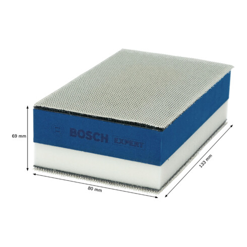 Bosch EXPERT M480 Filet abrasif, double densité, 80x133 mm, pour ponçage manuel