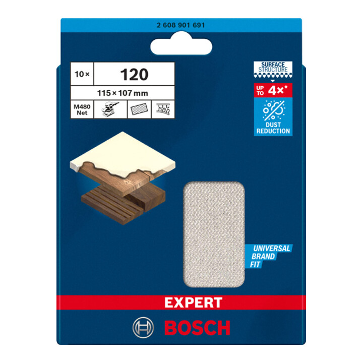Bosch EXPERT M480 Schleifnetz, 115 x 107 mm, K 120