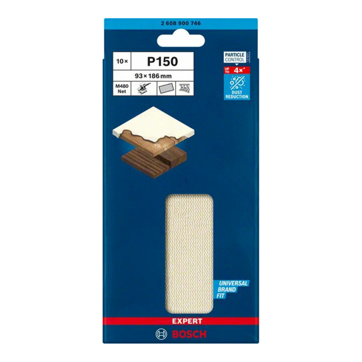 Bosch Expert M480 Schleifnetz für Schwingschleifer, 93 x 186 mm, G 150