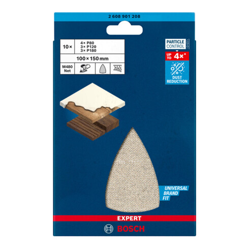 Bosch EXPERT M480 Schleifnetz-Set 100 x 150mm 10 Stück für Multischleifer