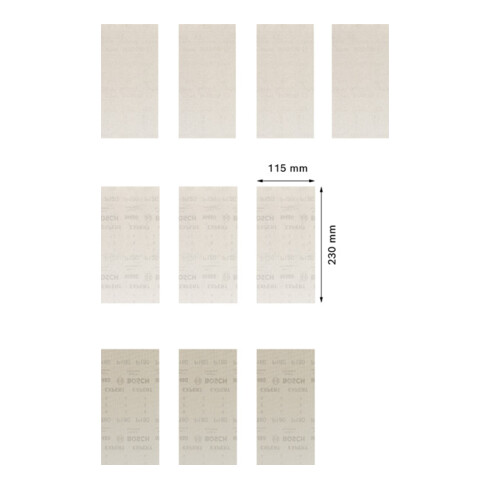 Bosch EXPERT M480 Schleifnetz-Set 115 x 230mm 10 Stück für Exzenterschleifer
