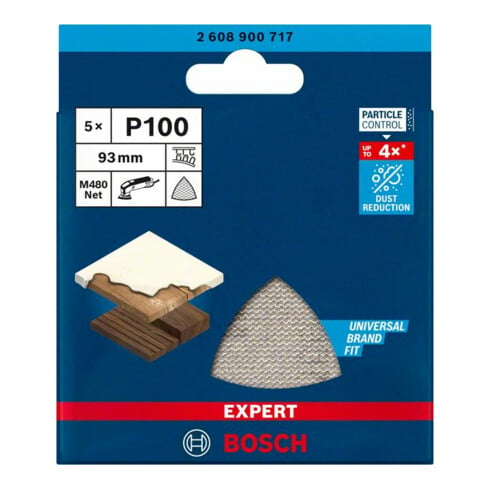 Bosch EXPERT M480 schuurnet voor delta-schuurmachine 93mm G 100 5-delig voor delta-schuurmachine