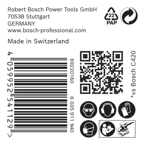 Bosch Expert M480 schuurnet voor vlakschuurmachine, 115 x 230 mm, G 320
