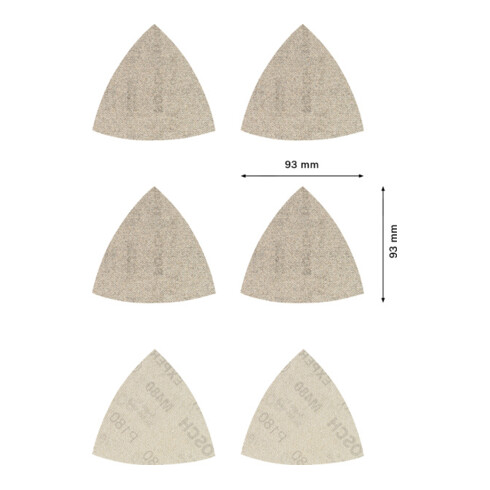 Bosch EXPERT M480 schuurnetset 93 x 93mm 6 stuks voor delta schuurmachines