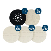 Bosch EXPERT M480 Set di Reti Abrasive, 225mm, K80|120|180|240, Protezioni per Dischi, 21 pz-2