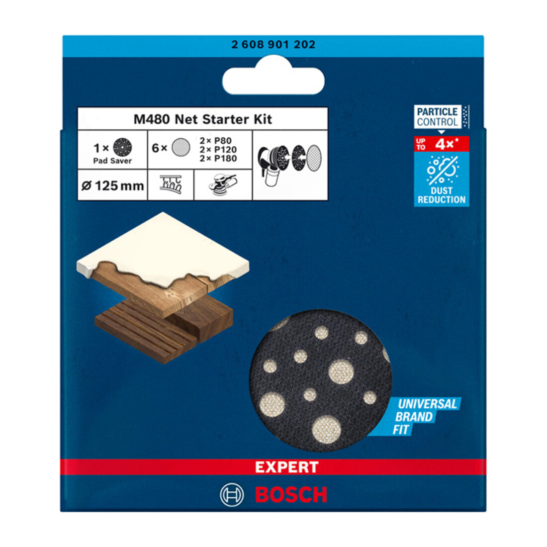 Bosch EXPERT M480 Starter-Se voor excentrische schuurmachine 125mm 7-delig voor excentrische schuurmachine