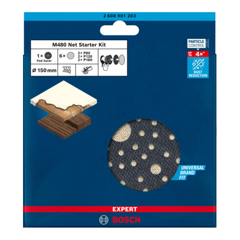 Bosch EXPERT M480 Starter-Se voor excentrische schuurmachine 150mm 7-delig voor excentrische schuurmachine